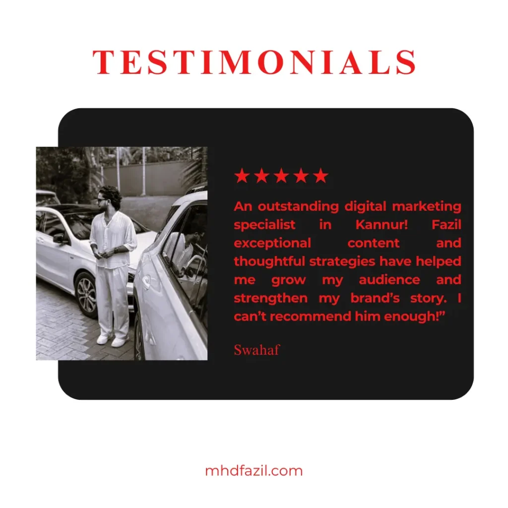 Testimonials Expert Best Freelance Digital Marketing Strategist In Kannur